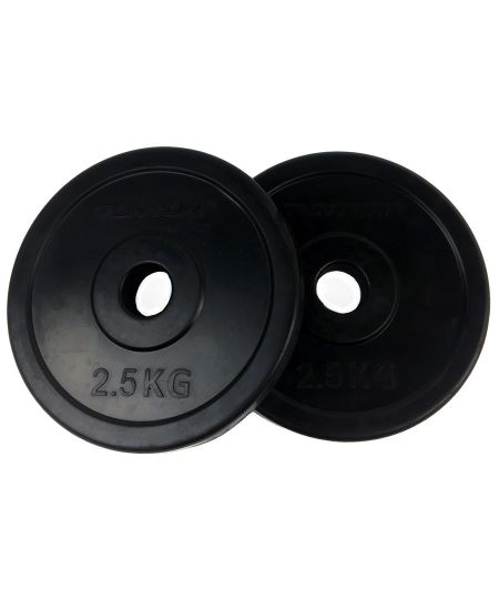Tunturi Halterschijven - Halter gewichten - 2x 2,50 kg - 30mm - Rubber