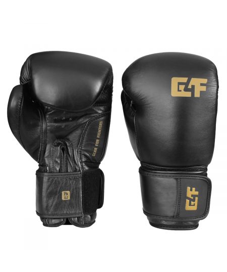 G4F Bokshandschoenen Leer Sparring 2.0 - Zwart/Goud