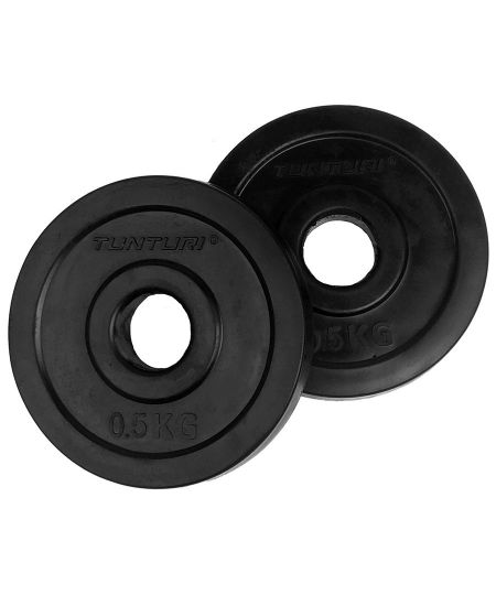 Tunturi Halterschijven - Halter gewichten - 2x0,5kg - 30mm - Rubber