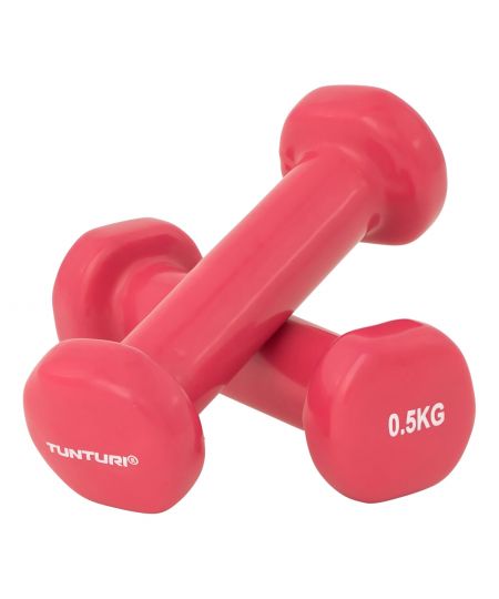 Tunturi Dumbell set - 2 x 0,5 kg - Vinyl - Roze