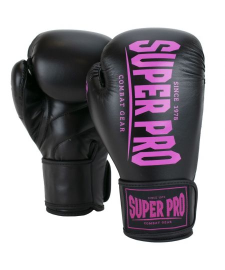 Super Pro Combat Gear Champ (kick)bokshandschoenen Zwart/Roze