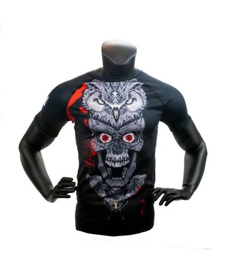 Super Pro Combat Gear Rashguard ShortSleeve SKULL