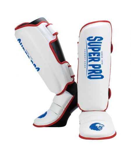 Super Pro Scheenbeschermer Protector - Wit/Blauw/Rood