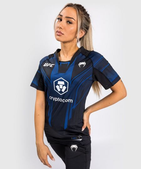 UFC Venum Authentic Fight Night 2.0 Walkout-jersey voor dames - Midnight Edition- Blauw Zwart