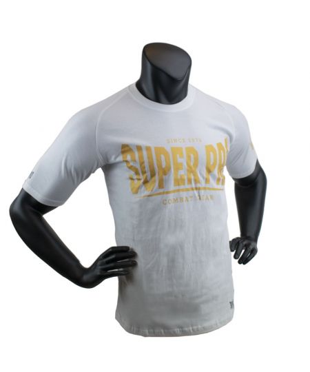 Super Pro T-Shirt S.P. Logo - Wit/Goud