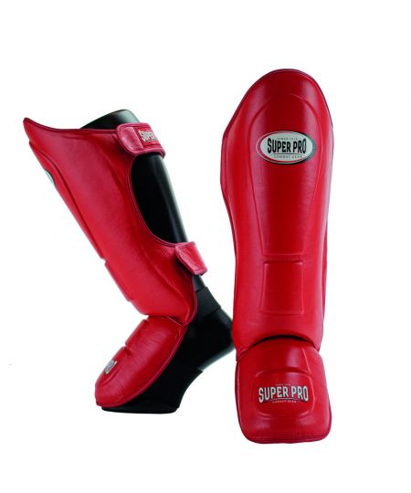 Super Pro Combat Gear Thai-Pro Shin Guard Rood/Zwart