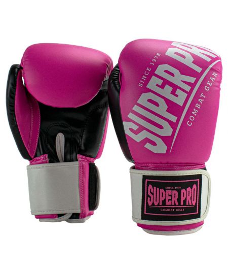 Super Pro Combat Gear (kick)bokshandschoenen Rebel Zwart/Roze/Wit