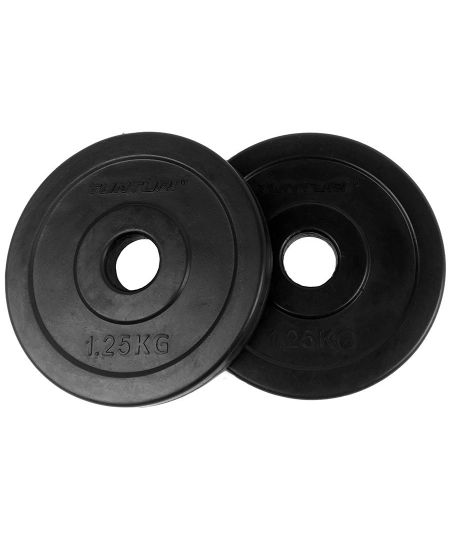 Tunturi Halterschijven - Halter gewichten - 2x 1,25 kg - 30mm - Rubber