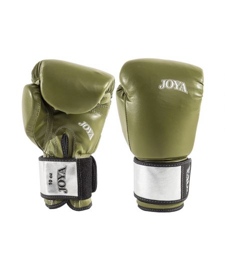 Joya Kickbokshandschoen - Top One - PU - Groen met Metallic Zilver