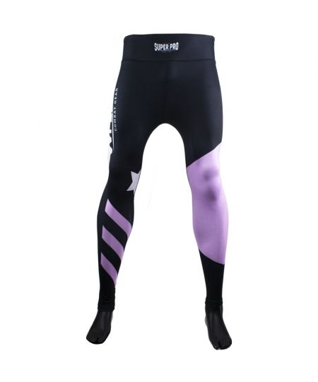Super Pro Combat Gear Dames Legging No Mercy Wit/Paars/Zilver