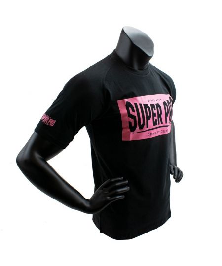 Super Pro T-Shirt S.P. Block-Logo Zwart/Roze