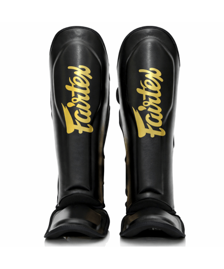 Fairtex en Booster Fight Gear Scheenbeschermers - Zwart/Goud