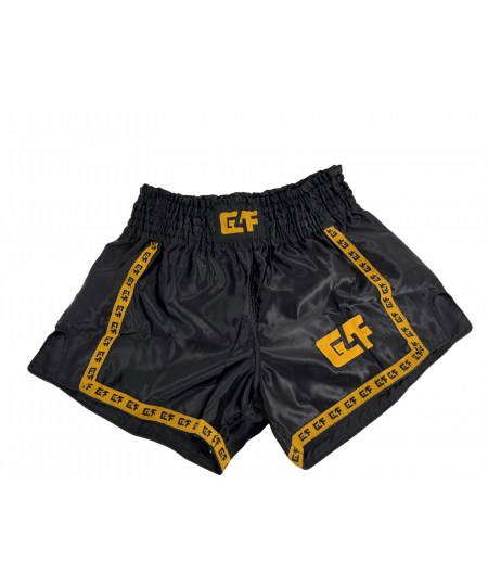 G4F Kickboksbroekje Winner - Zwart/Goud 