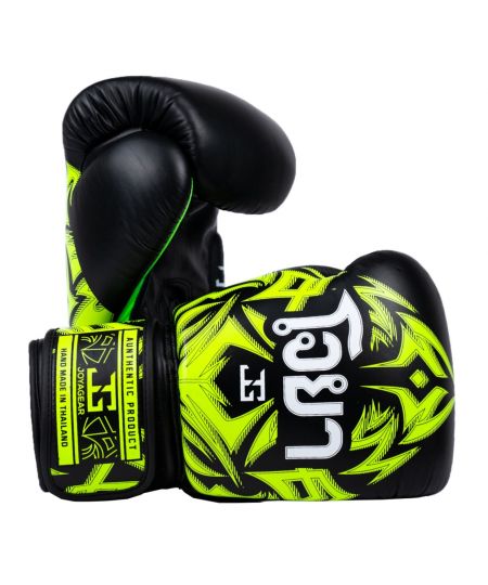 Joya Nak Muay Bokshandschoenen Zwart/Limoengroen