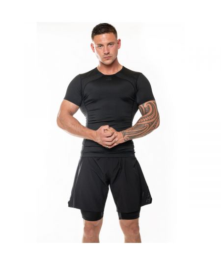 Joyagear Essential Rashguard Korte Mouw - Zwart/Zwart