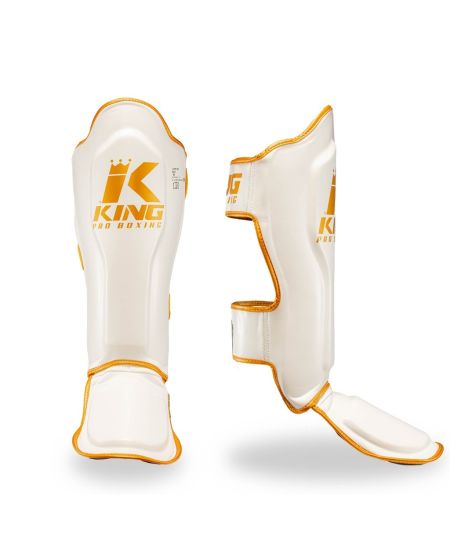 King Pro Boxing Scheenbeschermers SG 5 - Wit/Goud