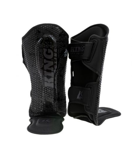 King Pro Boxing Hexagon 1 - Scheenbeschermers Voor Kids -Zwart/Zwart