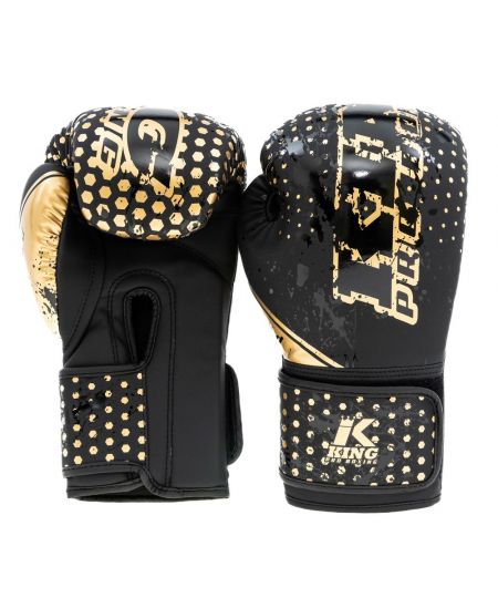 King Pro Boxing Hexagon 2 Bokshandschoenen Voor Kids Zwart/Goud