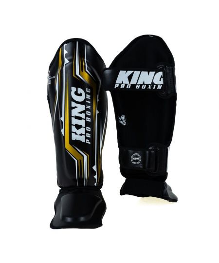 King Pro Boxing Scheenbeschermer Spartan 3 - Zwart/Goud