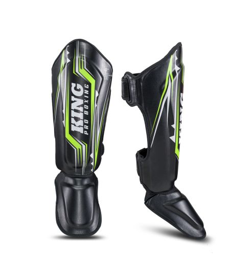 King Pro Boxing Scheenbeschermer Spartaan 5 - Zwart/Groen