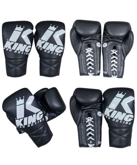 King Pro Boxing XK LU Kickbokshandschoen - Zwart/Wit