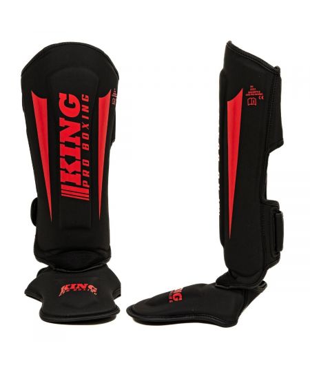 King Pro Boxing Scheenbeschermer REVO 8 Zwart/Rood
