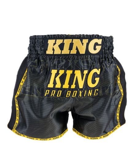King Pro Boxing 08 2 Kickboksbroekje - Zwart/Geel