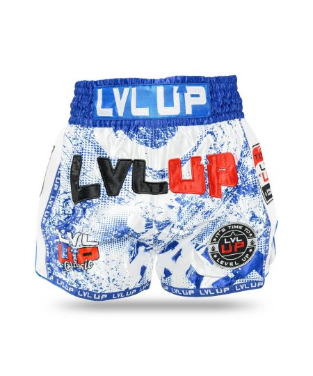 LVL UP STADIUM 3 Kickboksbroekje - Blauw/Wit 