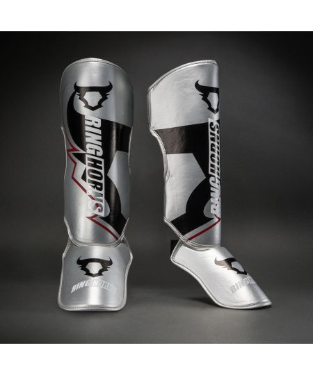 Venum Ringhorns Charger Scheenbeschermers – Zilver/Zwart