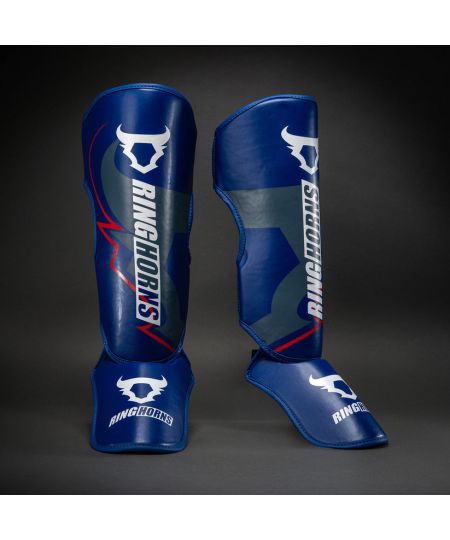 Venum Ringhorns Charger Scheenbeschermers – Marineblauw/Rood