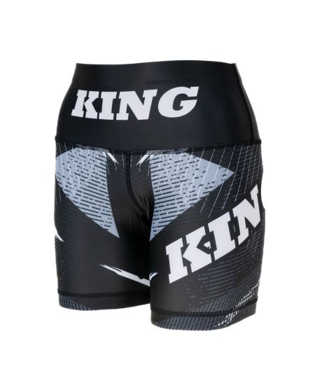 King Pro Boxing Shadow 1 Dames Compressieshort - Zwart/Grijs/Wit