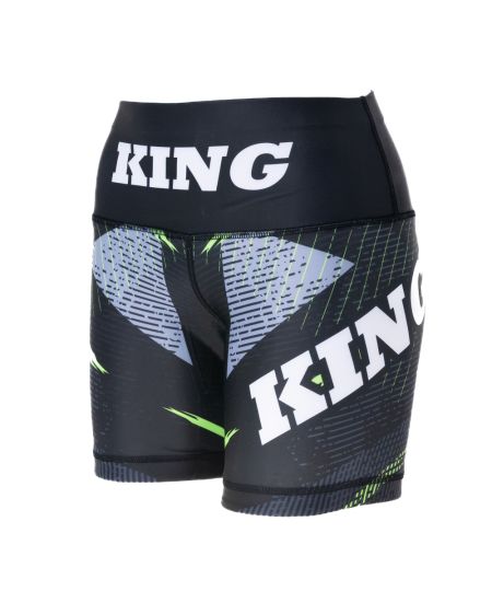 King Pro Boxing Shadow 2 Dames Compressieshort - Zwart/Grijs/Geel