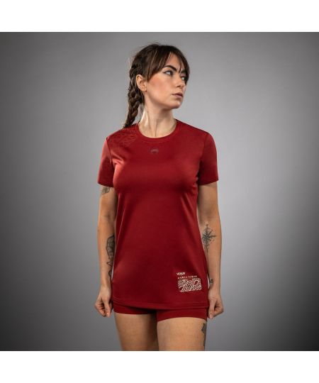 Slangengif Women’s Dry-Tech T-shirt – Bourgondië/Ivoor