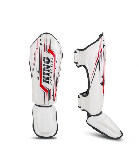 King Pro Boxing Scheenbeschermer SPARTAN 2 - Wit/Rood/Zwart