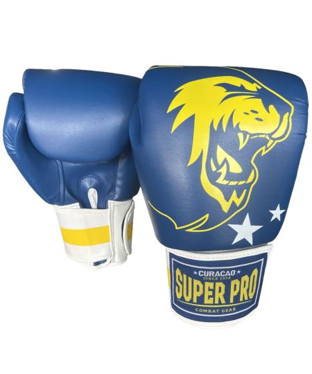 Super Pro Combat Gear kids (kick)bokshandschoenen Nations Curacao kids blauw - geel - wit