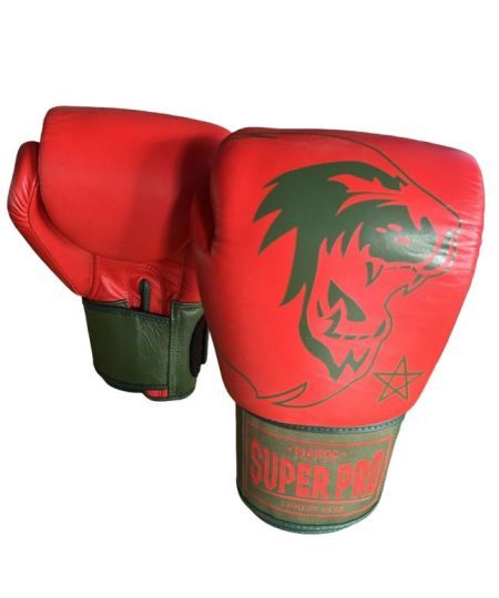 Super Pro Combat Gear (kick)bokshandschoenen Nations Maroc leder rood - groen