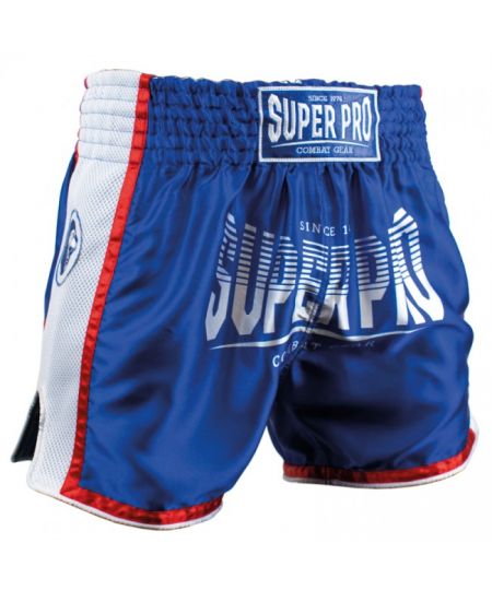 Super Pro Combat Gear Thai Short Stripes Blauw/Wit/Rood
