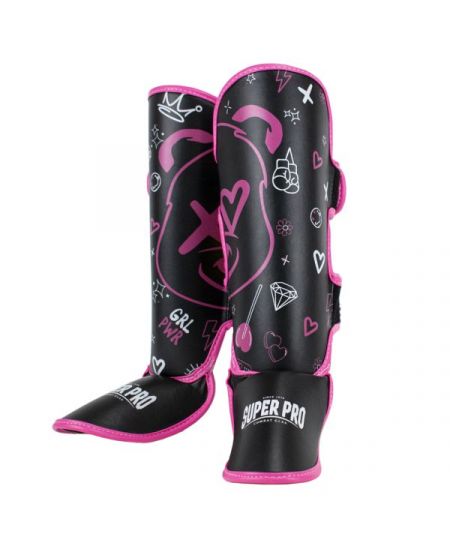 Super Pro Scheenbeschermer Kids Bear Zwart/Roze/Wit