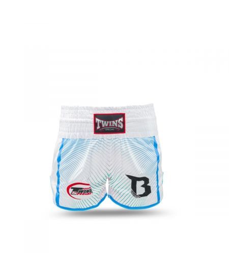 TBT Twins X Booster 9 Kickboksbroekje - Wit/Blauw