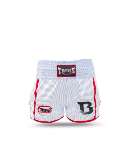 TBT Twins X Booster 8 Kickboksbroekje - Wit/Rood