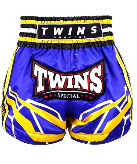 Twins Boxing Kickboksbroekje TTBL RACING - Blauw/Geel
