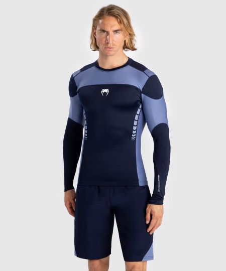 Venum Tempest Heren Rashguard Met Lange Mouwen - Marineblauw/Blauw