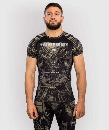 Venum Invader Korte mouwen Rashguard - Zwart/Zand
