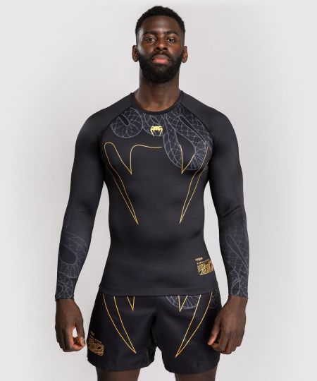 Venum Serpenti Rashguards Lange mouwen - Zwart/Zilver/Goud