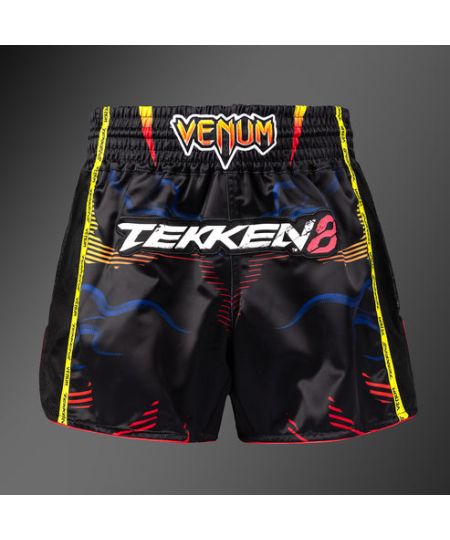 Venum x TEKKEN 8 Muay Thai Shorts - Yoshimitsu - Zwart/Oranje