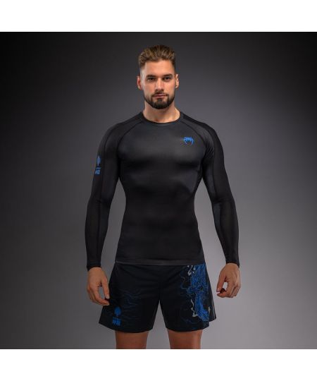 Venum Thunder Dragon Rashguard met lange mouwen – Zwart/Koningsblauw