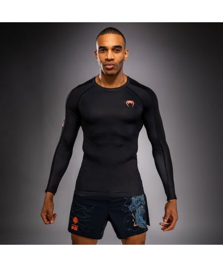Venum Thunder Dragon Rashguard met lange mouwen – Zwart/Grijs/Koper