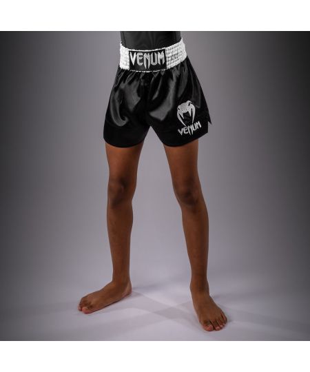 Venum Classic Muay Thai Short voor kinderen Zwart/Wit