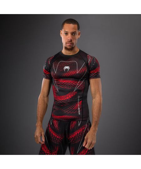 Venum Matupa Met korte mouwen Rashguard - Zwart/Rood/Zilver