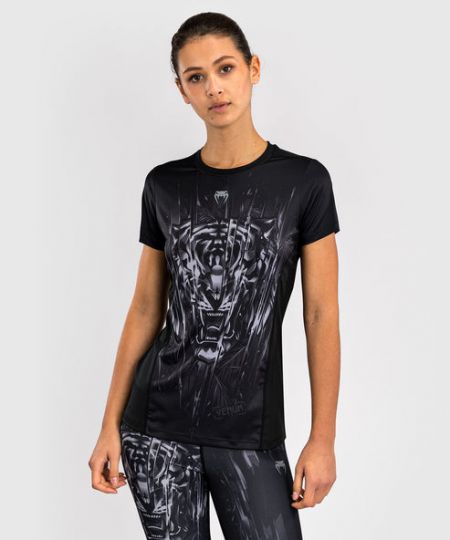 Venum Tiger Dry Tech T-Shirt Dames - Zwart / Zilver